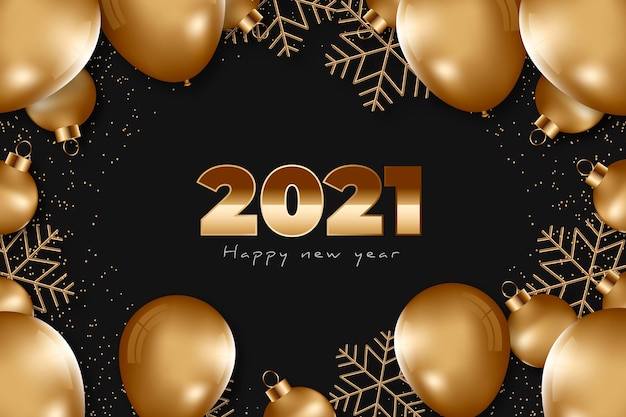 Vector gratuito fondo realista año nuevo 2021