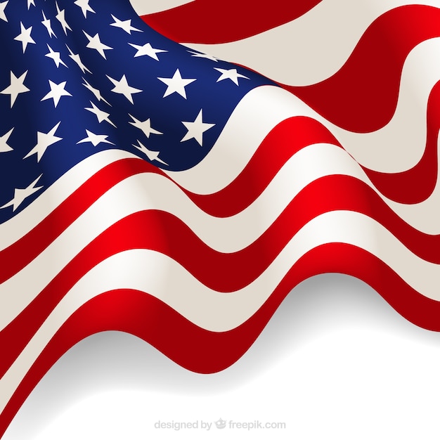Fondo realista de bandera americana ondulada