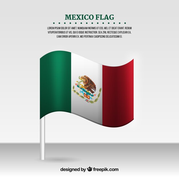 Fondo realista de la bandera mexicana