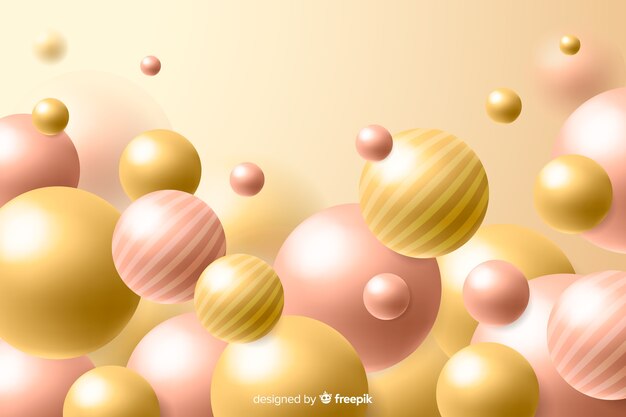 Fondo realista de bolas brillantes que fluye