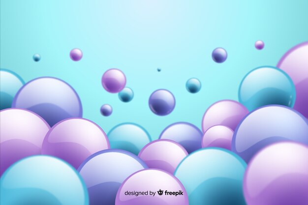 Fondo realista de bolas de plástico brillante