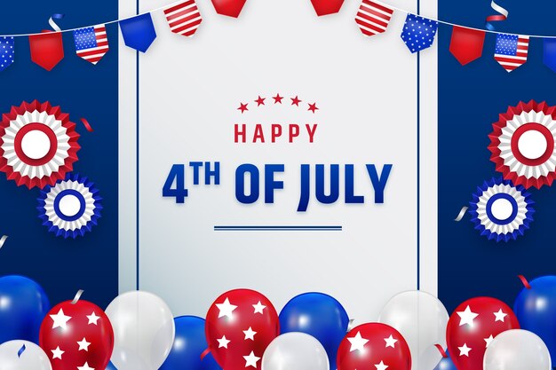 Fondo realista para la celebración americana del 4 de julio