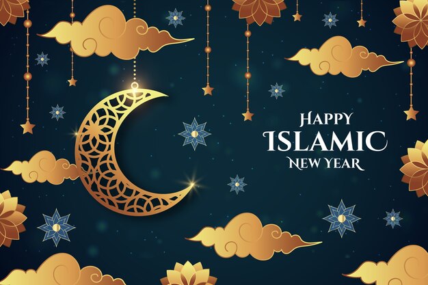 Fondo realista para la celebración del año nuevo islámico