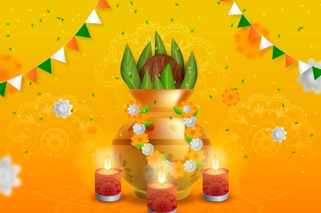Fondo realista para la celebración del año nuevo tamil