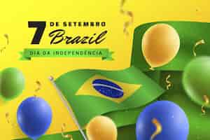 Vector gratuito fondo realista para la celebración del día de la independencia brasileña
