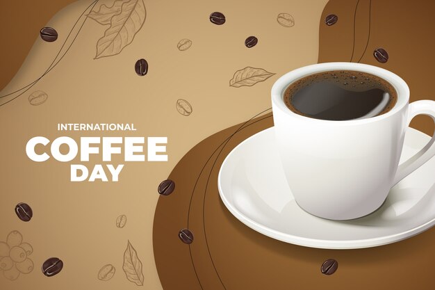 Fondo realista para la celebración del día internacional del café.