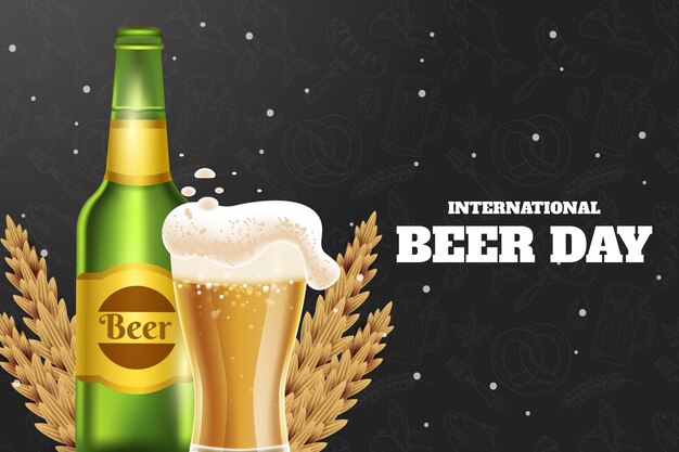 Fondo realista para la celebración del día internacional de la cerveza.
