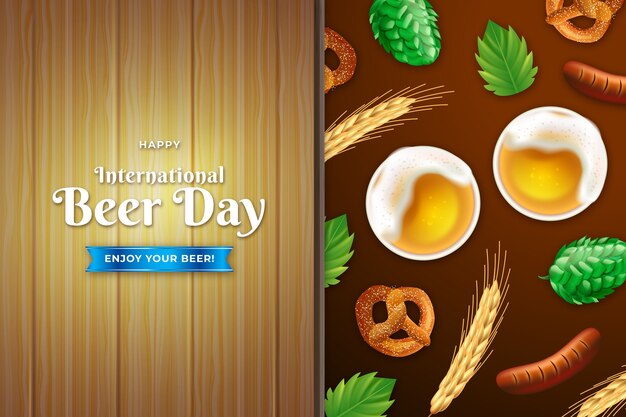 Fondo realista para la celebración del día internacional de la cerveza.