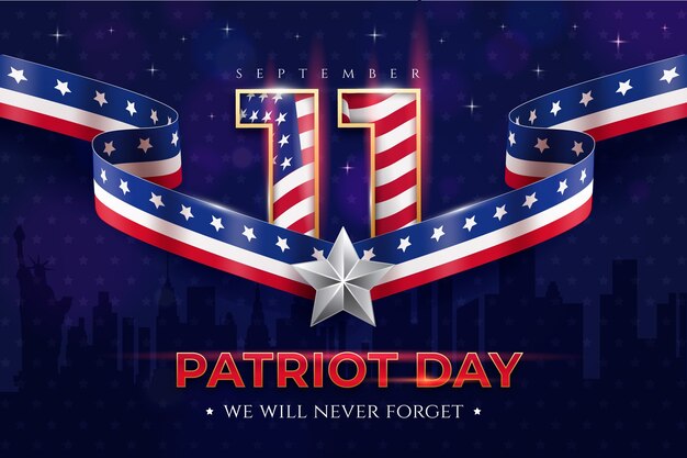 Fondo realista para la celebración del día de los patriotas del 11 de septiembre.