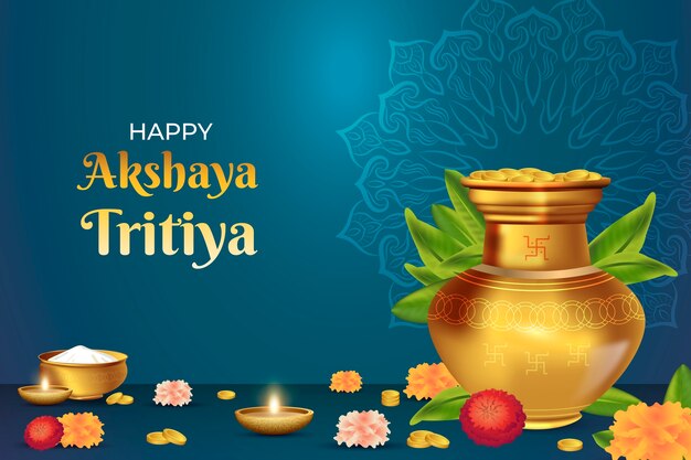 Fondo realista para la celebración del festival akshaya tritiya