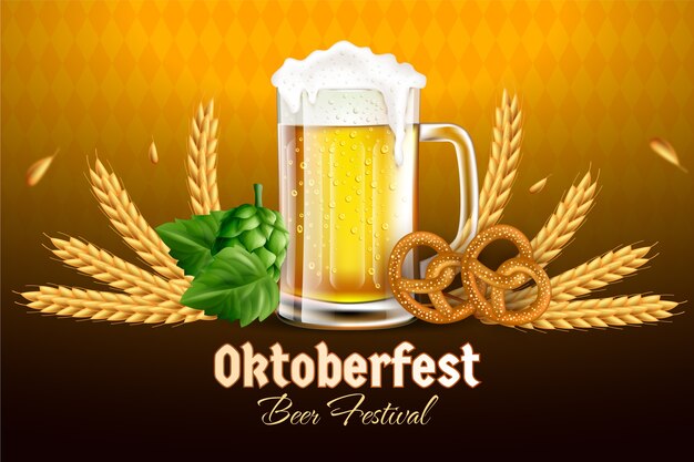 Fondo realista para la celebración del festival de la cerveza oktoberfest