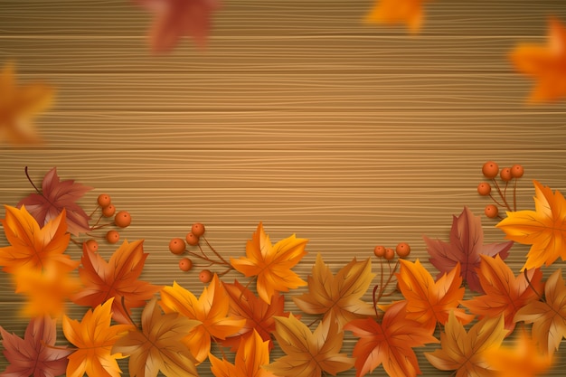 Vector gratuito fondo realista para la celebración de otoño