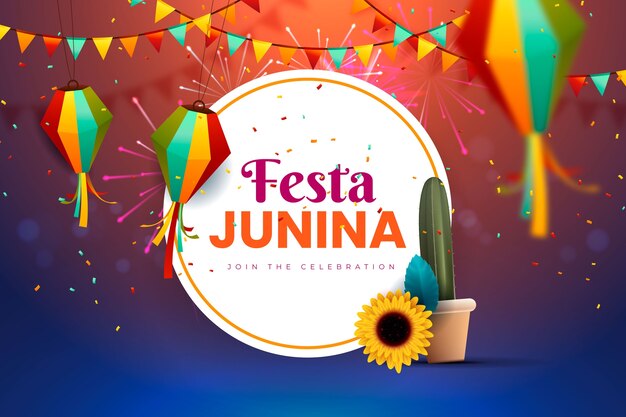 Fondo realista para celebraciones brasileñas festas juninas