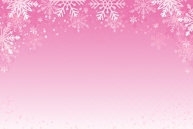 Fondo realista de copos de nieve rosados