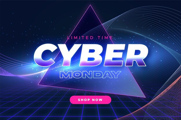 Fondo realista de cyber monday ondulado