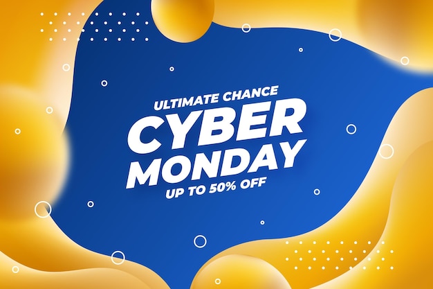 Fondo realista de cyber monday ondulado