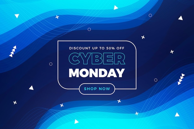 Vector gratuito fondo realista de cyber monday ondulado