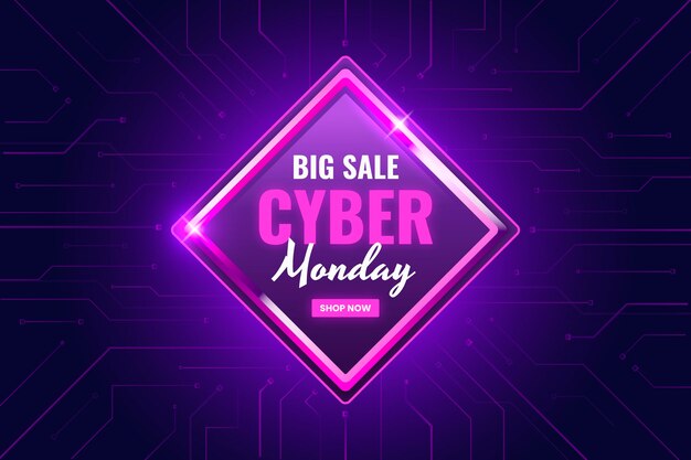 Fondo realista de cyber monday