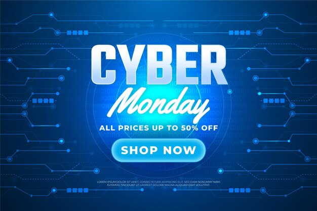 Fondo realista de cyber monday