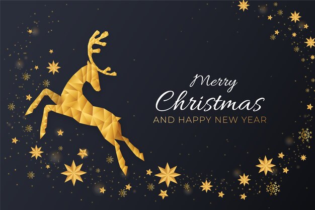 Fondo realista de decoración de renos de Navidad
