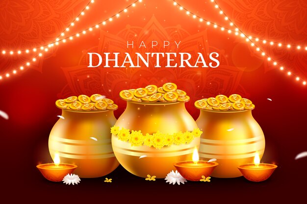 Fondo realista de dhanteras