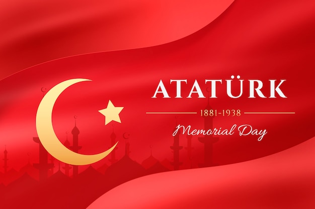 Vector gratuito fondo realista del día conmemorativo de ataturk