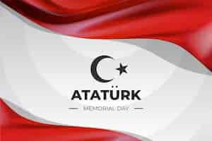 Vector gratuito fondo realista del día conmemorativo de ataturk