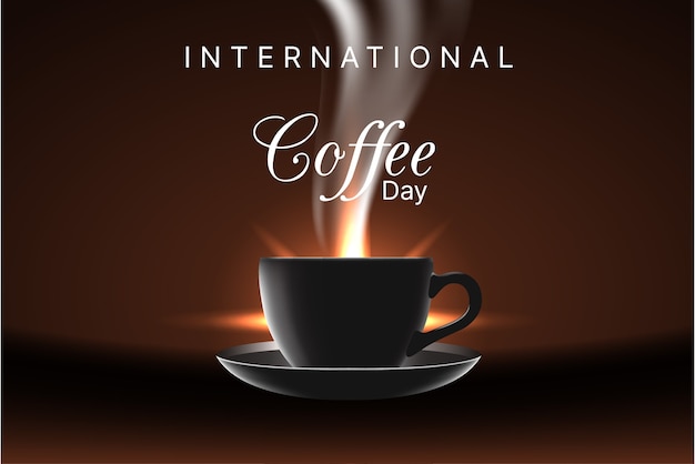 Vector gratuito fondo realista del día internacional del café