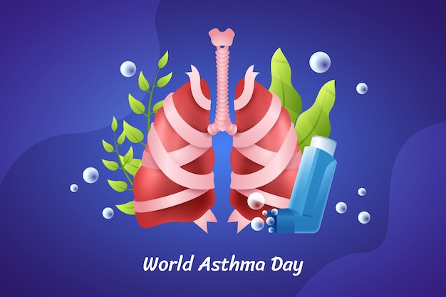 Vector gratuito fondo realista del día mundial del asma