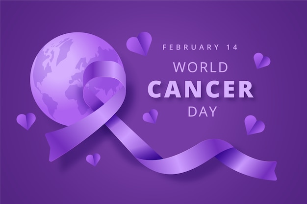 Vector gratuito fondo realista del día mundial del cáncer