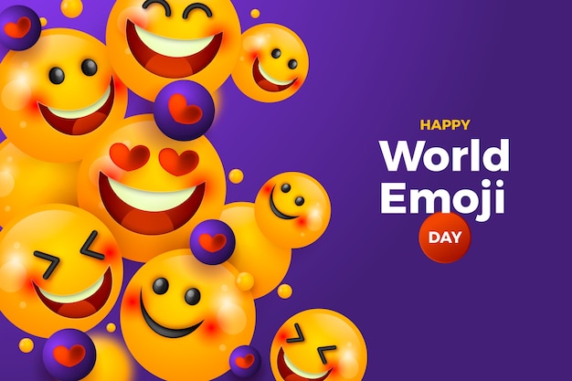 Vector gratuito fondo realista del día mundial del emoji