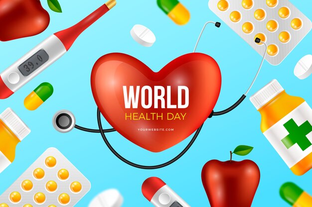 Vector gratuito fondo realista del día mundial de la salud