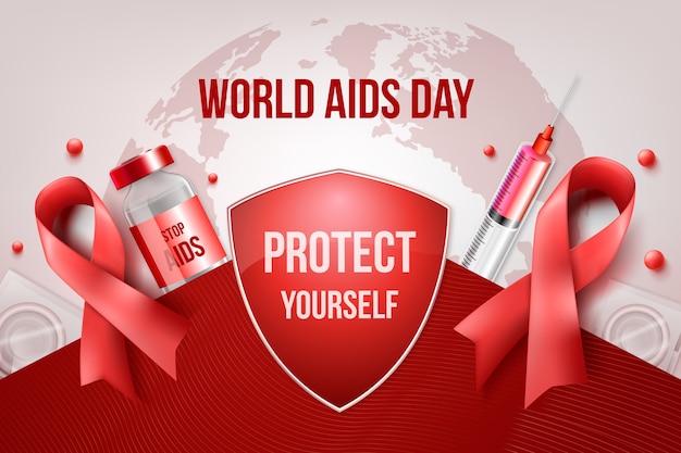 Vector gratuito fondo realista del día mundial del sida