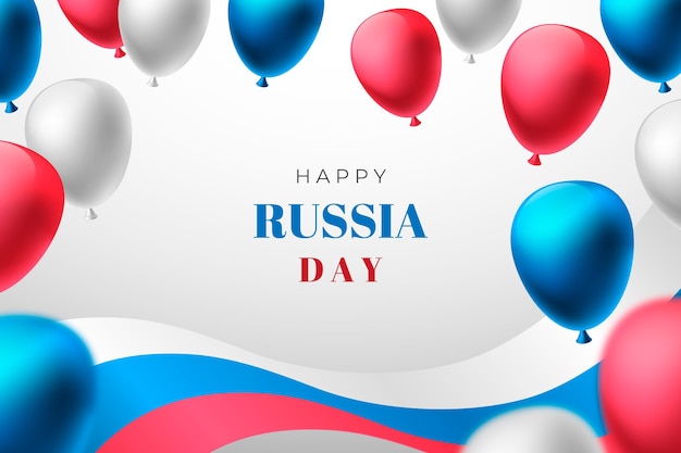 Fondo realista del día de rusia con globos