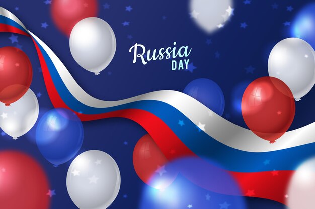 Fondo realista del día de rusia con globos