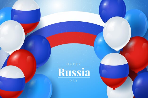 Fondo realista del día de rusia con globos