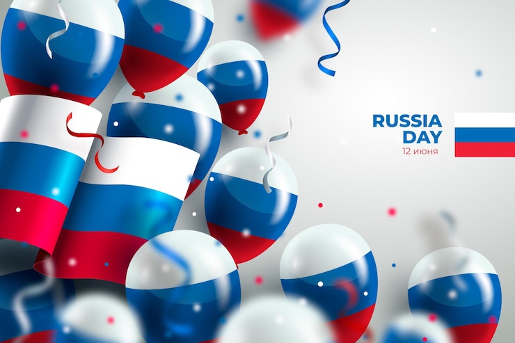 Vector gratuito fondo realista del día de rusia