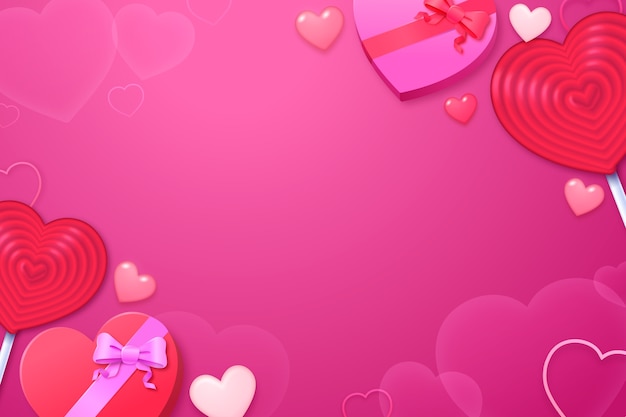 Vector gratuito el fondo realista del día de san valentín