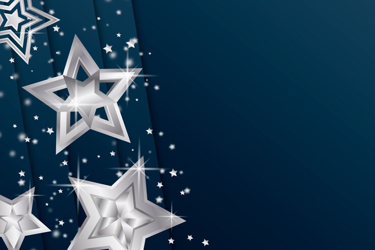 Vector gratuito fondo realista de estrellas plateadas