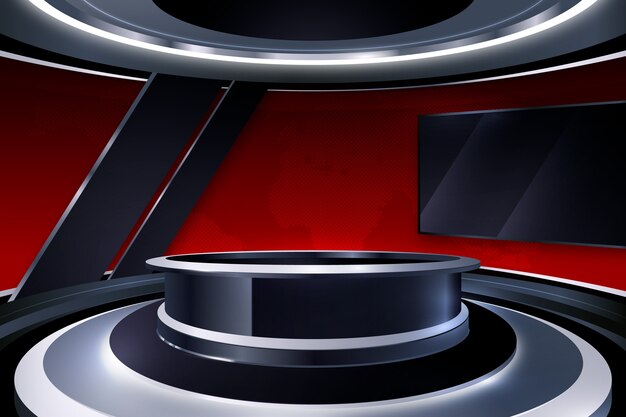 El fondo realista del estudio de noticias