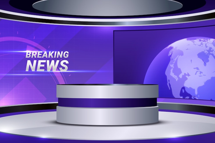 Vector gratuito el fondo realista del estudio de noticias