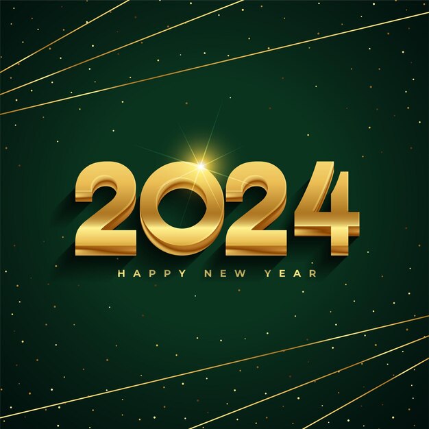 fondo realista del evento del año nuevo de 2024 con efecto de luz brillante