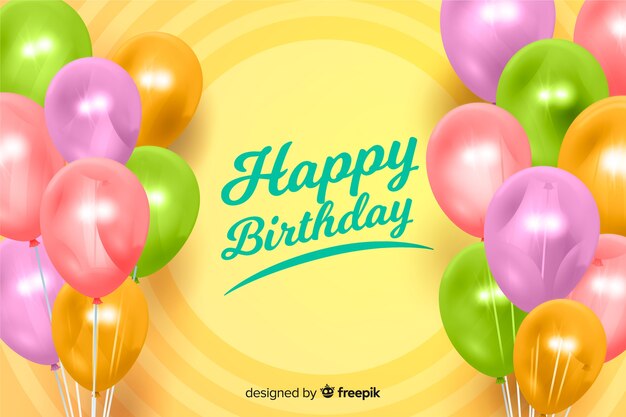 Fondo realista feliz cumpleaños