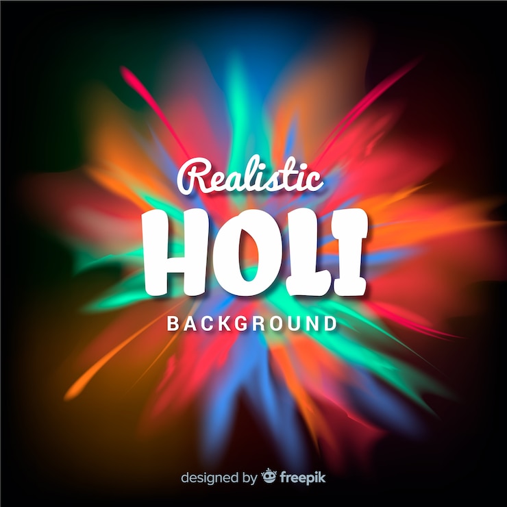 Vector gratuito el fondo realista del festival de holi