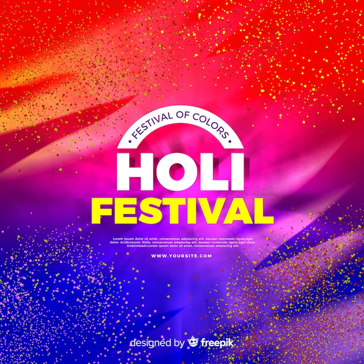 Vector gratuito el fondo realista del festival de holi