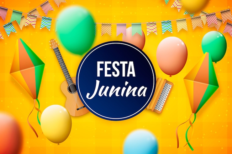 Vector gratuito fondo realista de fiestas juninas