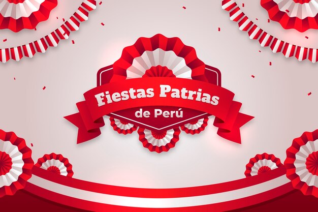 Fondo realista de fiestas patrias con rosetas