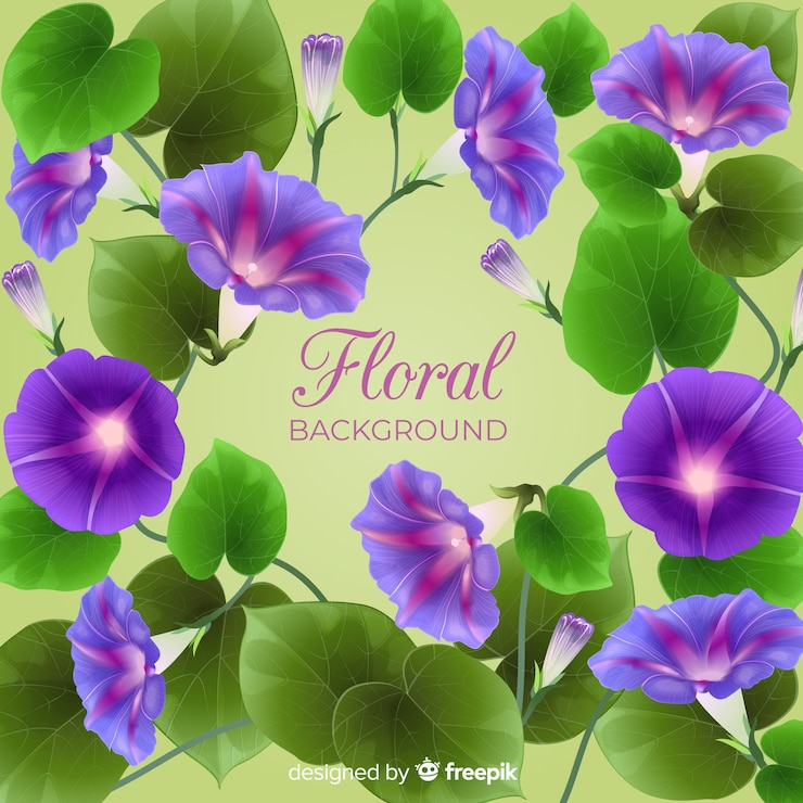 Vector gratuito fondo realista de flores y hojas