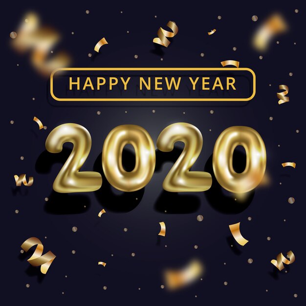 Fondo realista de globos de año nuevo 2020