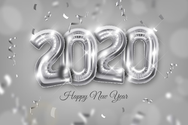 Fondo realista de globos de año nuevo 2020